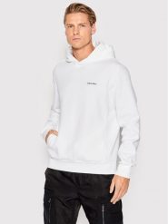 Calvin Klein Bluza Micro Logo K10K109927 Biały Regular Fit. Białe bluzy nierozpinane męskie Calvin Klein, l, bez wzorów, z bawełny, bez ramiączek, bez kaptura. Za 429.99 zł.