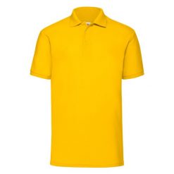 Męska Koszulka Polo 65/35. Brązowe koszulki polo męskie Fruit of the Loom, m, bez wzorów, bez kołnierzyka, bez ramiączek. Za 53.99 zł.
