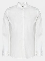 Sisley Koszula 5CNXSQ032 Biały Slim Fit. Białe koszule męskie Sisley, m, bez wzorów, z bawełny, bez kołnierzyka, bez ramiączek. Za 129.99 zł.