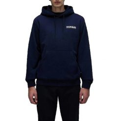 Bluza męska Napapijri B-Linth Hooded. Niebieskie bluzy nierozpinane męskie Napapijri, m, bez wzorów, z bawełny, bez ramiączek, bez kaptura. Za 329.99 zł.