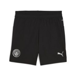 Młodzieżowe szorty treningowe Manchester City PUMA Black Silver Metallic. Czarna szorty sportowe męskie Puma, bez wzorów, młodzieżowe. Za 179.00 zł.