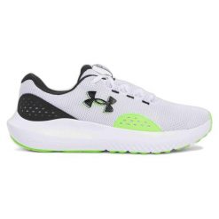 Buty do biegania męskie Under Armour Charged Surge 4hyper. Białe buty do biegania męskie Under Armour, bez wzorów, bez zapięcia, do biegania. Za 199.99 zł.