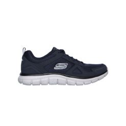 Buty męskie SKECHERS Track Scrolic. Niebieskie buty do biegania męskie Skechers, bez wzorów, z materiału, bez zapięcia, do biegania. Za 219.99 zł.