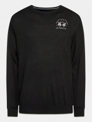 La Martina Sweter Wessel WMS016 YW025 Czarny Regular Fit. Czarne kardigany męskie La Martina, l, bez wzorów, z bawełny, bez ramiączek. Za 419.99 zł.