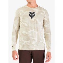 Bluza rowerowa męska Fox Ranger Tru Dri LS Jersey. Brązowe bluzy nierozpinane męskie FOX, m, bez wzorów, z jersey, bez ramiączek, bez kaptura. Za 272.99 zł.