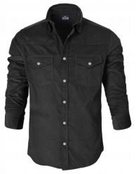 Koszula Weekendowa o Prostym Kroju - Pako Jeans - Czarna. Czarne koszule męskie Pako Jeans, l, bez wzorów, z bawełny, bez kołnierzyka, bez ramiączek. Za 185.00 zł.
