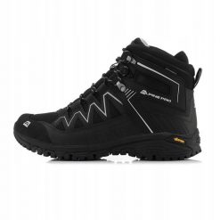 Buty trekkingowe wysokie męskie Alpine Pro Gudere Vibram. Czarne buty trekkingowe męskie Alpine Pro, bez wzorów, sportowe, bez obcasa, bez zapięcia. W wyprzedaży za 399.00 zł.