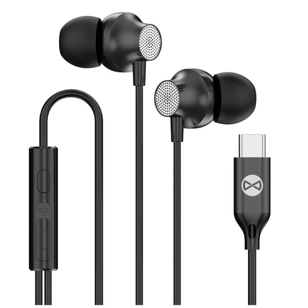 Słuchawki przewodowe Forever EP-02 dokanałowe USB-C czarne. Czarne słuchawki sportowe Forever. Za 29.90 zł.