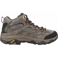 Buty trekkingowe Mężczyzna Merrell Moab 3 Mid Gore-Tex czarny. Czarne buty trekkingowe męskie Merrell, bez wzorów, z gore-texu, sportowe, bez obcasa, bez zapięcia. Za 767.00 zł.
