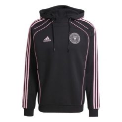 Bluza z kapturem Inter Miami CF 2024/25. Czarne bluzy nierozpinane męskie ADIDAS, bez wzorów, sportowe, bez ramiączek, z kapturem. Za 276.60 zł.