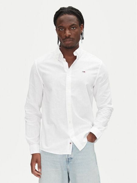 Tommy Jeans Koszula DM0DM20875 Écru Regular Fit. Koszule męskie Tommy Jeans, m, bez wzorów, z jeansu, bez kołnierzyka, bez ramiączek. Za 199.99 zł.
