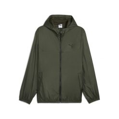 Męska Wiatrówka o standardowym kroju Essentials PUMA Dark Olive Green. Zielone kurtki treningowe męskie Puma, m, bez wzorów, z gumy, bez kaptura, do biegania. Za 249.00 zł.