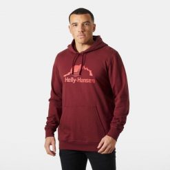 Bluza z kapturem Helly Hansen Nord Graphic. Czerwone bluzy nierozpinane męskie Helly Hansen, m, bez wzorów, z bawełny, casualowe, bez ramiączek, z kapturem. Za 380.50 zł.