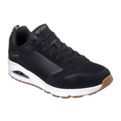 Buty męskie SKECHERS Uno Stacre. Czarne buty trekkingowe męskie Skechers, bez wzorów, sportowe, bez obcasa, bez zapięcia. Za 327.99 zł.
