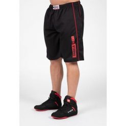Wallace Mesh Szorty - Czarny/Czerwony. Czarne szorty sportowe męskie GORILLA WEAR, bez wzorów, z meshu, sportowe. Za 183.00 zł.