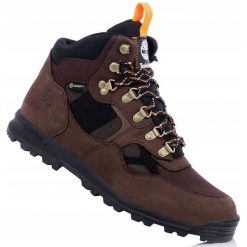 Męskie buty trapery trekkingowe membrana TIMBERLAND TRUMBULL. Brązowe buty zimowe męskie Timberland, bez wzorów, sportowe, bez obcasa, bez zapięcia. Za 449.00 zł.