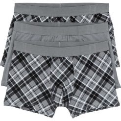 Bokserki (3 pary) bonprix dymny szary - biały w kratę. Szare bokserki męskie bonprix. Za 50.97 zł.