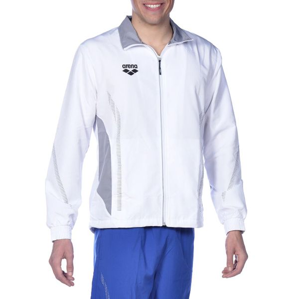 Bluza sportowa Arena Team Line Warm Up Jacket. Białe bluzy bez kaptura męskie ARENA, l, bez wzorów, bez kaptura. Za 164.28 zł.