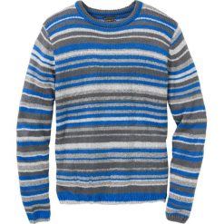 Sweter z dzianiny o splocie dużych oczek Regular Fit bonprix szaro-niebieski w paski. Swetry męskie marki bonprix. Za 44.99 zł.