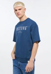 MUSTANG BEN CREWNECK SSLEEVE MĘSKA BLUZA Z KRÓTKIM RĘKAWEM INSIGNIA BLUE 1013870 5230. Niebieskie bluzy nierozpinane męskie Mustang, m, bez wzorów, bez ramiączek, bez kaptura. Za 169.99 zł.