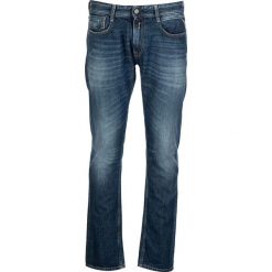 Dżinsy "Rob" - Regular fit - w kolorze granatowym. Niebieskie jeansy męskie Replay Men, z aplikacjami, ze skóry, klasyczne. W wyprzedaży za 175.95 zł.