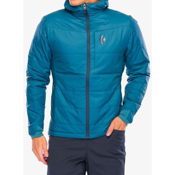 Kurtka ocieplana Black Diamond Solution Hoody. Niebieskie kurtki męskie Black Diamond, bez wzorów, sportowe, bez ramiączek, bez kaptura. Za 833.69 zł.