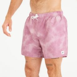 Spodenki surfingowe męskie Olaian 100 15" Cloud. Fioletowe szorty męskie OLAIAN, bez wzorów, z materiału, sportowe. W wyprzedaży za 29.99 zł.
