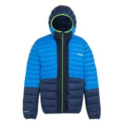 Kurtka z kapturem Regatta Leedre. Niebieskie kurtki męskie Regatta, bez wzorów, z puchu, sportowe, bez ramiączek, z kapturem. W wyprzedaży za 352.50 zł.