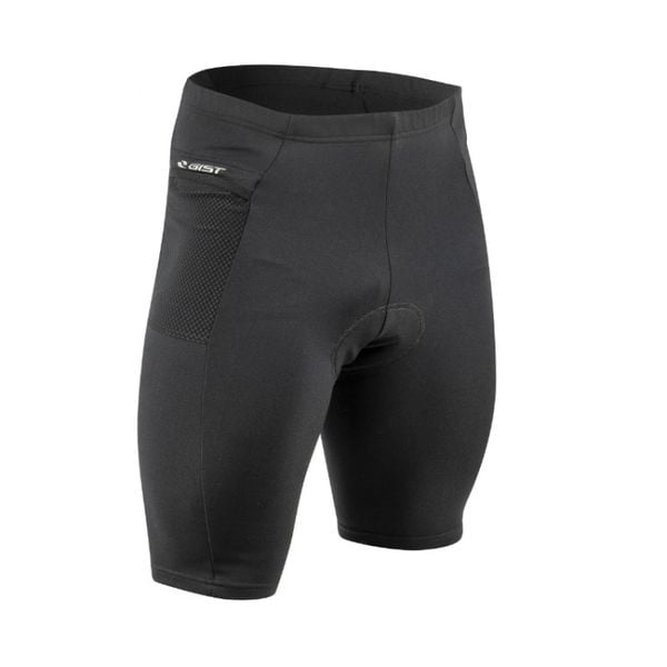 Spodenki rowerowe GRAVEL. Czarne szorty sportowe męskie GIST, bez wzorów, z elastanu, sportowe. Za 381.00 zł.