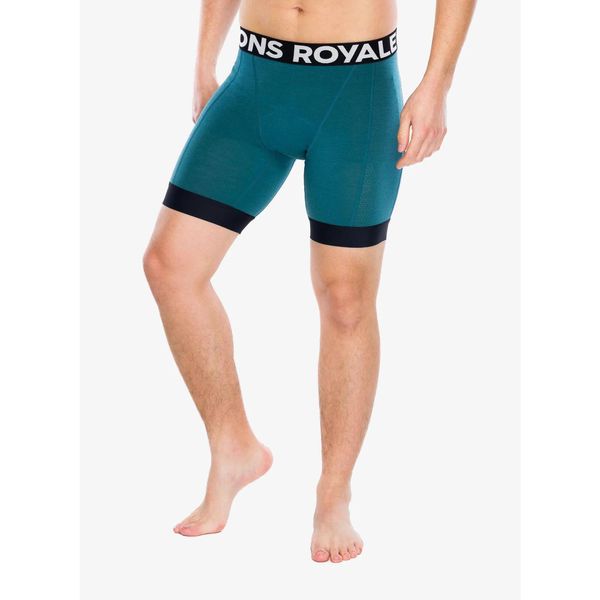 Spodenki rowerowe z wkładką męskie Mons Royale Epic Merino Bike Liner. Zielone szorty sportowe męskie Mons Royale, bez wzorów, sportowe. Za 340.99 zł.