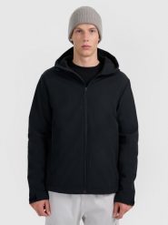 4F Kurtka softshell wiatroodporna membrana 5000 męska - czarna XL. Czarne kurtki softshell męskie 4f, na zimę, m, bez wzorów, z materiału, z kapturem, windstopper. Za 299.99 zł.