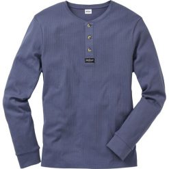 Shirt z długim rękawem Regular Fit bonprix niebieski dżins. Niebieskie koszulki męskie z długim rękawem bonprix, z aplikacjami, z długim rękawem. Za 32.99 zł.