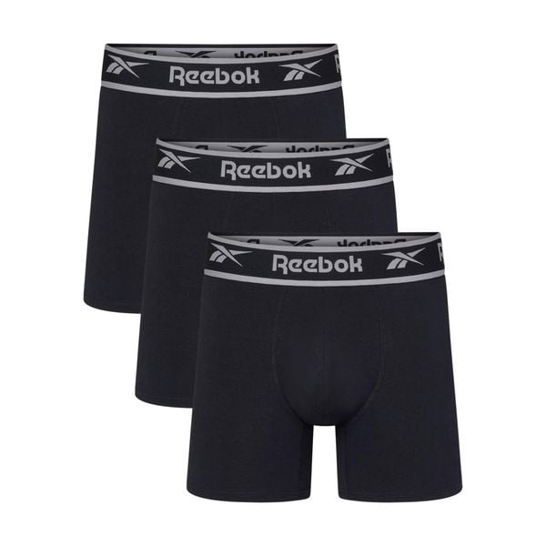 Bokserki męskie Reebok 3 sztuki. Czarne bokserki męskie Reebok, m, bez wzorów, z bawełny. Za 99.99 zł.