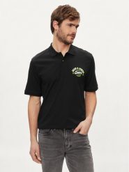 Jack & Jones Polo Logo 12246692 Czarny Standard Fit. Czarne koszulki polo męskie Jack & Jones, l, bez wzorów, z bawełny, bez kołnierzyka, bez ramiączek. Za 99.99 zł.