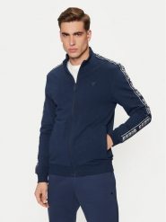 Guess Bluza Z2YQ12 K6ZS1 Granatowy Regular Fit. Niebieskie bluzy nierozpinane męskie Guess, m, z aplikacjami, z bawełny, bez ramiączek, bez kaptura. Za 339.99 zł.