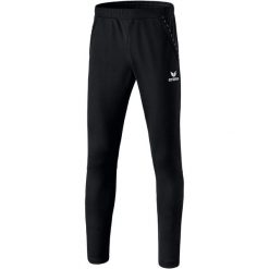 Spodnie treningowe juniorskie Erima Training Pants with calf insert 2.0. Czarne długie spodnie sportowe męskie Erima, bez wzorów, do piłki nożnej. Za 157.00 zł.