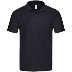 Męska Oryginalna Koszulka Polo. Czarne koszulki polo męskie Fruit of the Loom, m, bez wzorów, bez kołnierzyka, bez ramiączek. Za 46.99 zł.