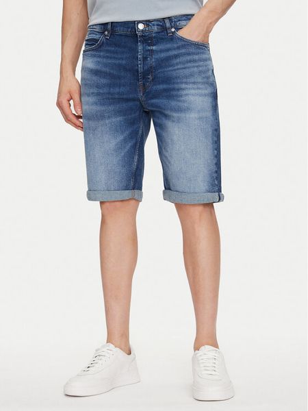 HUGO Szorty jeansowe 50537719 Niebieski Slim Fit. Niebieskie szorty męskie Hugo, bez wzorów, z bawełny. Za 479.99 zł.