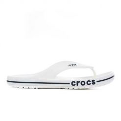 Japonki męskie Crocs Bayaband Flip. Białe klapki i japonki męskie Crocs, bez wzorów, z materiału. Za 168.00 zł.