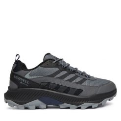 Trekkingi Merrell. Szare buty trekkingowe męskie Merrell, bez wzorów, sportowe, bez obcasa, bez zapięcia. Za 539.99 zł.