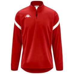 Bluza dresowa 1/2 zip Kappa Dolvole. Białe bluzy rozpinane męskie Kappa, bez wzorów, z dresówki, sportowe, bez ramiączek, bez kaptura. Za 207.50 zł.