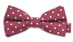 Bladoczerwona Mucha w Białe Groszki, Kropki, Męska. Czerwone krawaty i muchy męskie Vernon, bez wzorów, eleganckie. Za 29.00 zł.