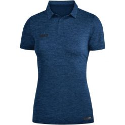 Polo Jako Premium Basics. Niebieskie koszulki polo męskie Jako, bez wzorów, sportowe, bez kołnierzyka, bez ramiączek. Za 262.50 zł.