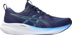 Buty męskie do biegania Asics Gel-Pulse 16 granatowo-niebieskie 1011B962 401 43,5. Niebieskie buty do biegania męskie Asics, bez wzorów, bez zapięcia, do biegania. Za 739.80 zł.