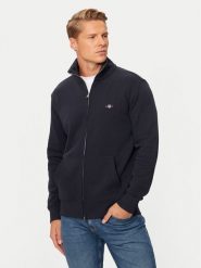 Gant Bluza Shield 2008006 Granatowy Regular Fit. Niebieskie bluzy rozpinane męskie Gant, l, bez wzorów, z bawełny, bez ramiączek, bez kaptura. Za 539.99 zł.