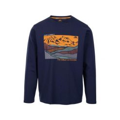 T-shirt Męski Z Nadrukiem Z Długim Rękawem Flinder. Niebieskie koszulki męskie z długim rękawem Trespass, m, bez wzorów, sportowe, bez kołnierzyka, bez ramiączek. Za 63.99 zł.