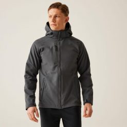 Softshell roboczy męski Repeller. Szare kurtki softshell męskie Regatta, m, bez wzorów, z softshellu, bez kaptura, trekkingowe. W wyprzedaży za 349.99 zł.