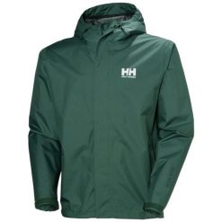 Kurtka wodoodporna Helly Hansen Seven J. Zielone kurtki męskie Helly Hansen, m, bez wzorów, sportowe, bez ramiączek, bez kaptura. Za 486.50 zł.
