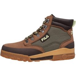 Buty turystyczne męskie Fila Grunge II Mid CVS trapery. Brązowe buty zimowe męskie Fila, bez wzorów, casualowe, bez obcasa, bez zapięcia. W wyprzedaży za 321.00 zł.