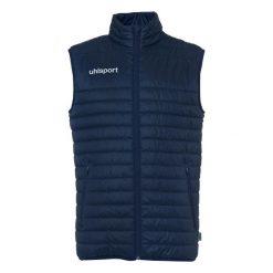 Kurtka puchowa bez rękawów Uhlsport Essential Ultra Lite. Czarne kurtki męskie Uhlsport, bez wzorów, z puchu, sportowe, bez ramiączek, bez kaptura. Za 269.50 zł.